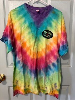 Hanes Multicolor Rainbow Tie-Dye Short Sleeve Tee